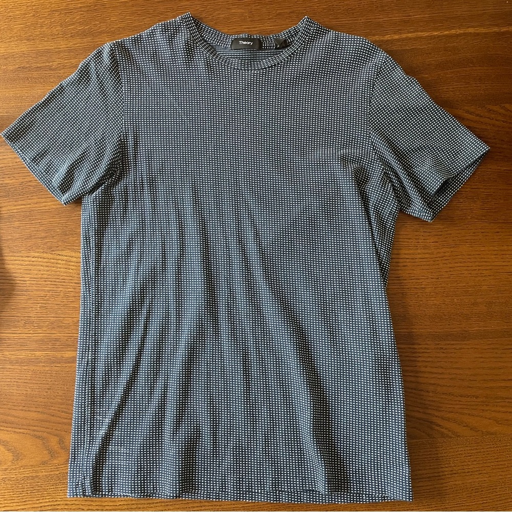 Theory navy and white top blouse - S